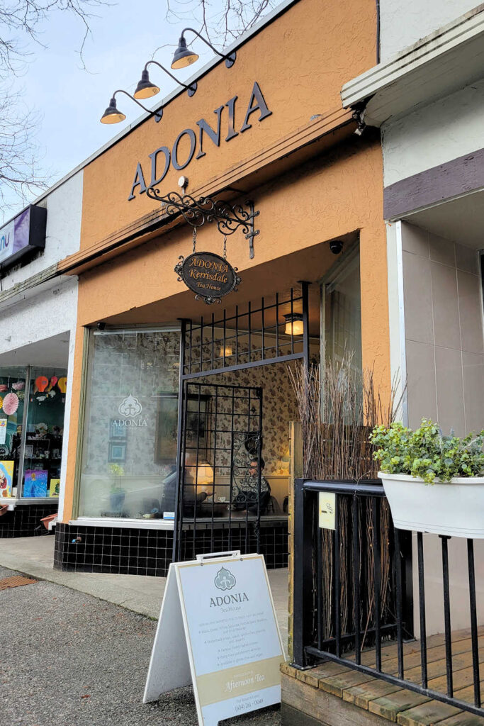 Adonia Tea House storefront in Vancouver
