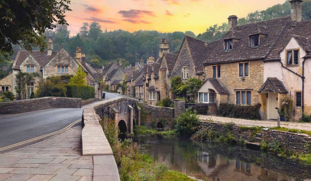 Castle Combe at sunset