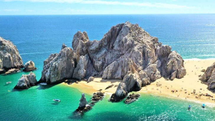 Aerial view of Lands End in Cabo San Lucas