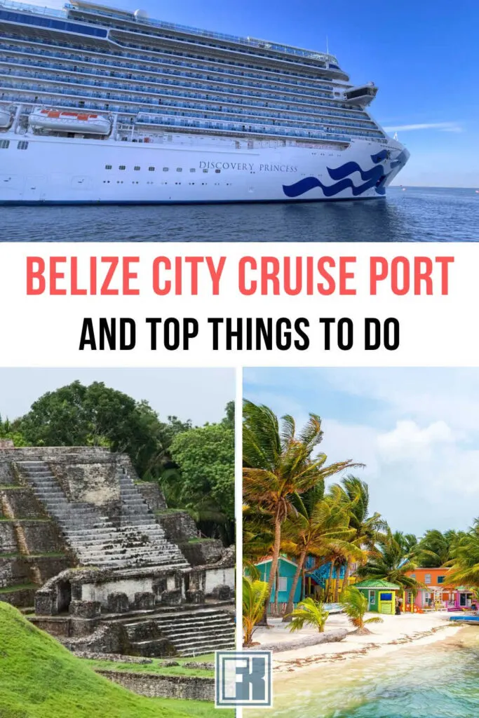 A cruise ship and activities near the Belize cruise port