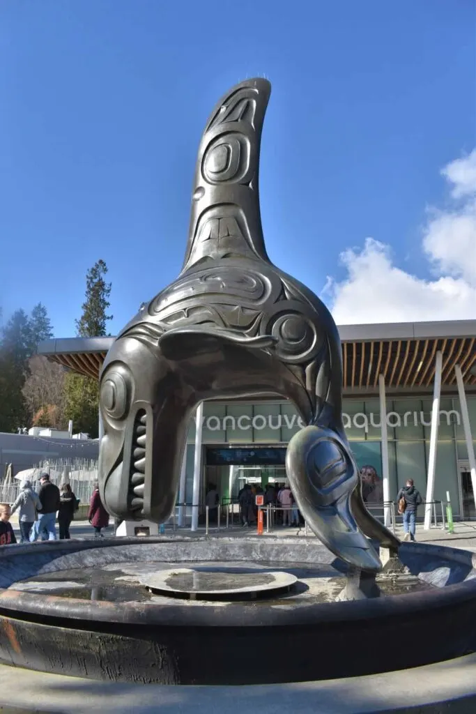 Bill Reid orca outside the Vancouver Aquarium