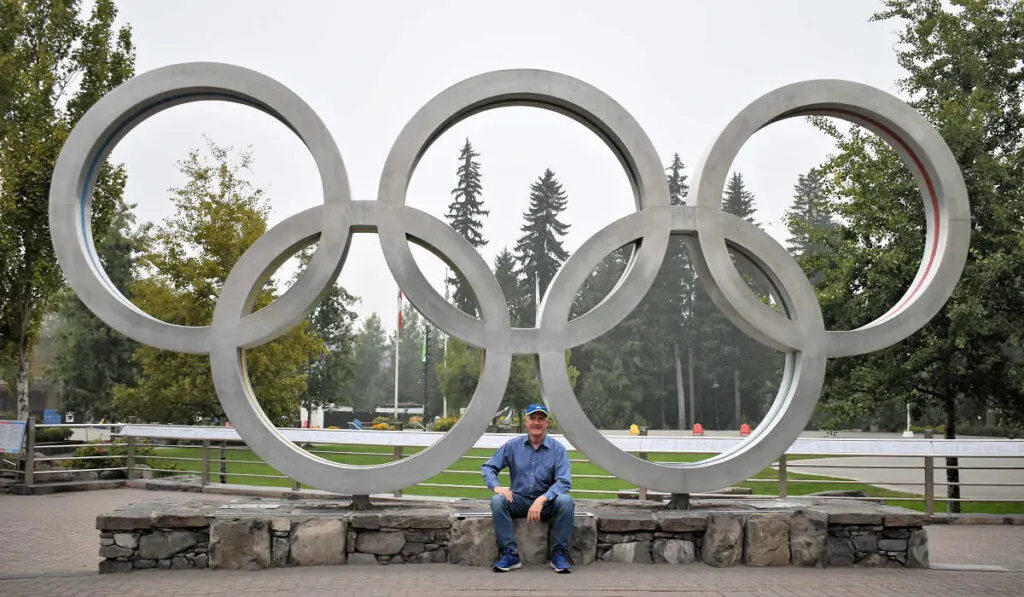 Brian at the Olympic rings