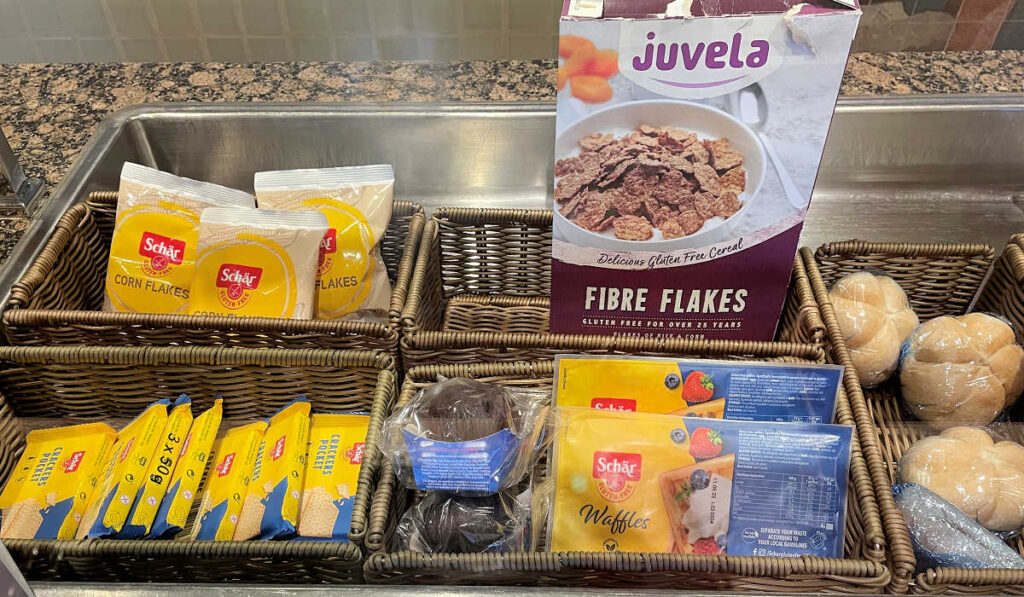 Cunard gluten-free breakfast buffet items