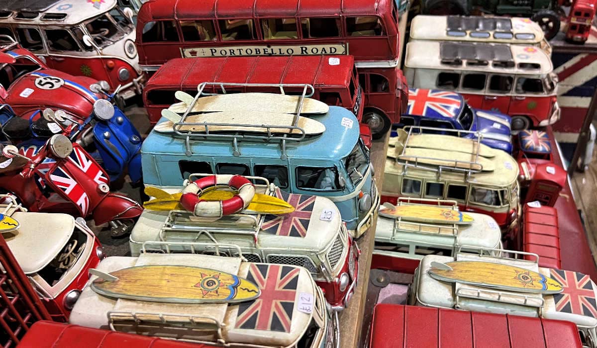 Vintage double-decker buses