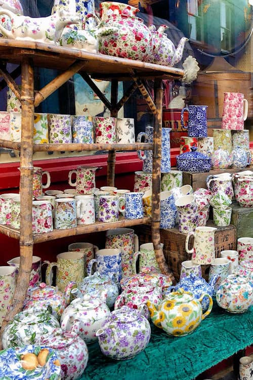 Souvenirs teacups and teapots