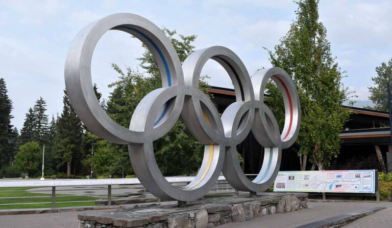 Olympic rings in Olympic Plaza, Whistler