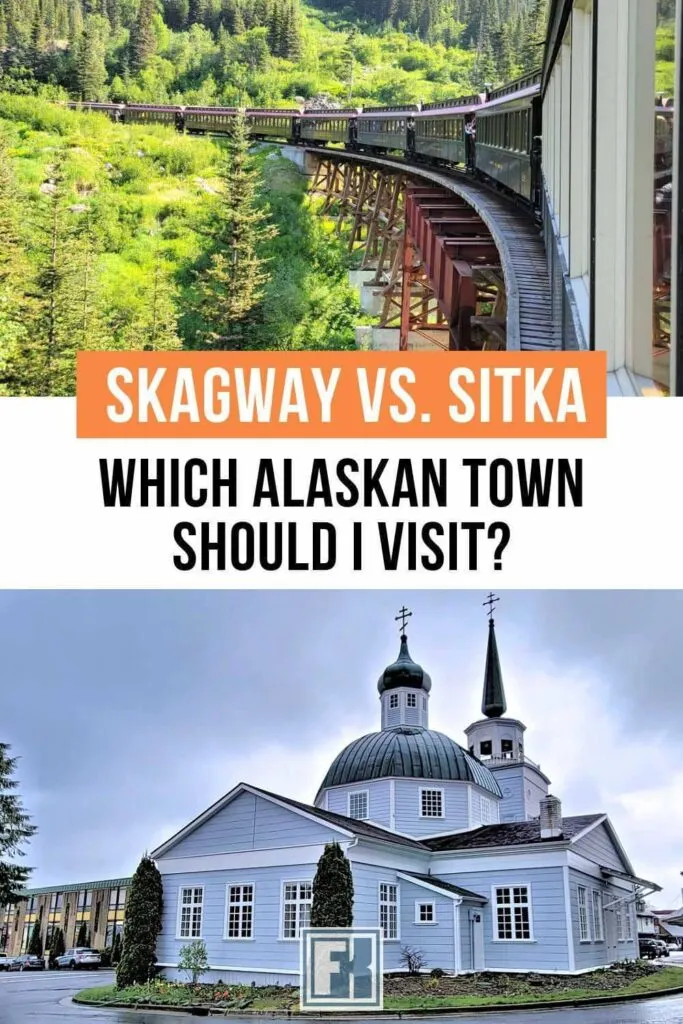 The White Pass railway in Skagway and St. Michael's Cathedral in Sitka, Alaska