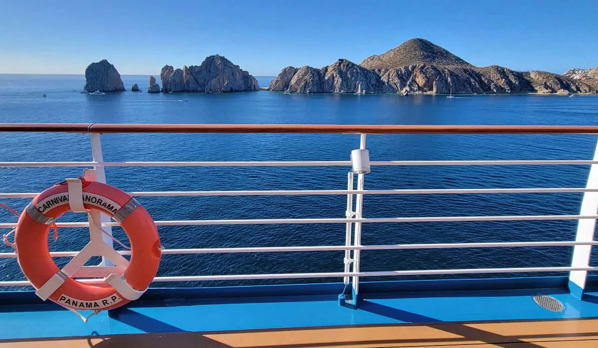 A cruise ship in Cabo San Lucas, Mexico