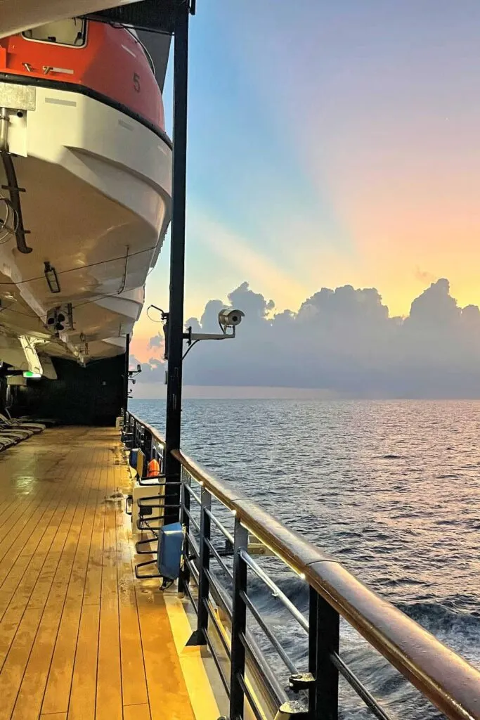 Sunset from the Promenade deck