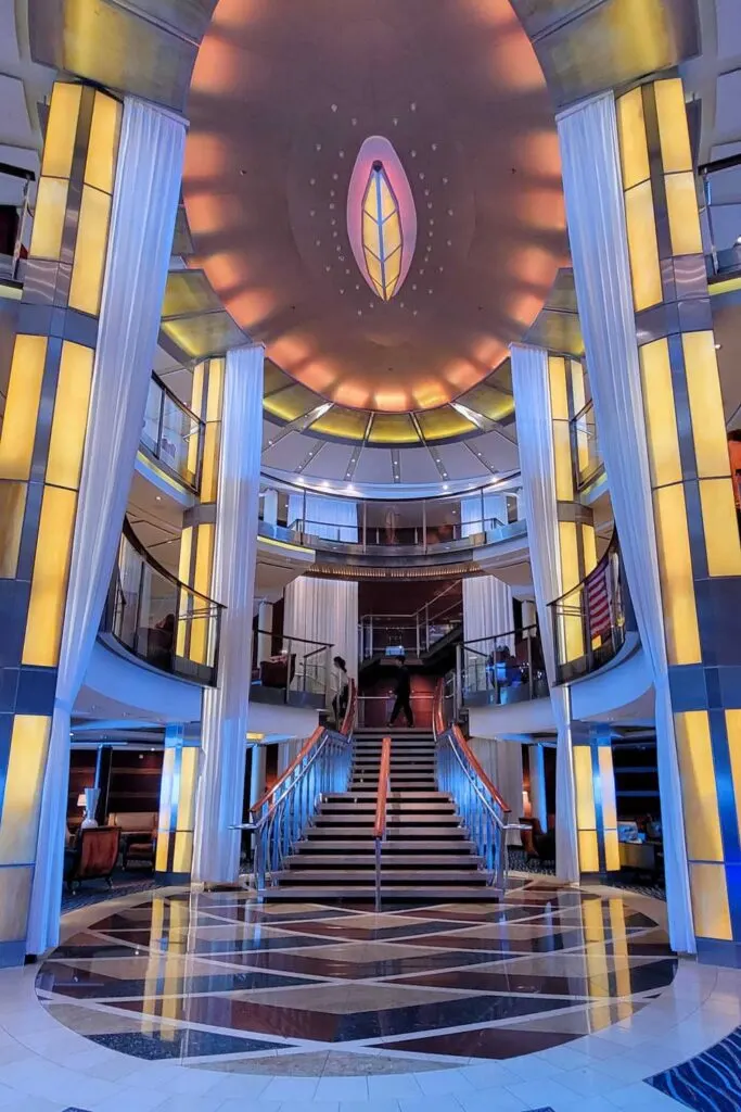The central atrium on the Solstice cruise ship