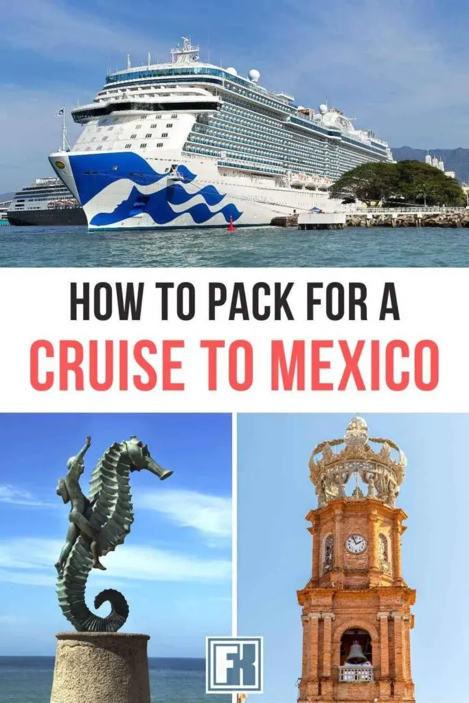 A Princess cruise ship in Mexico, a statue on the waterfront and a church in Puerto Vallarta