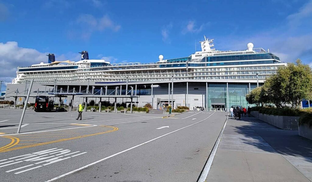 A cruise ship docked at Pier 27 in San Francisco