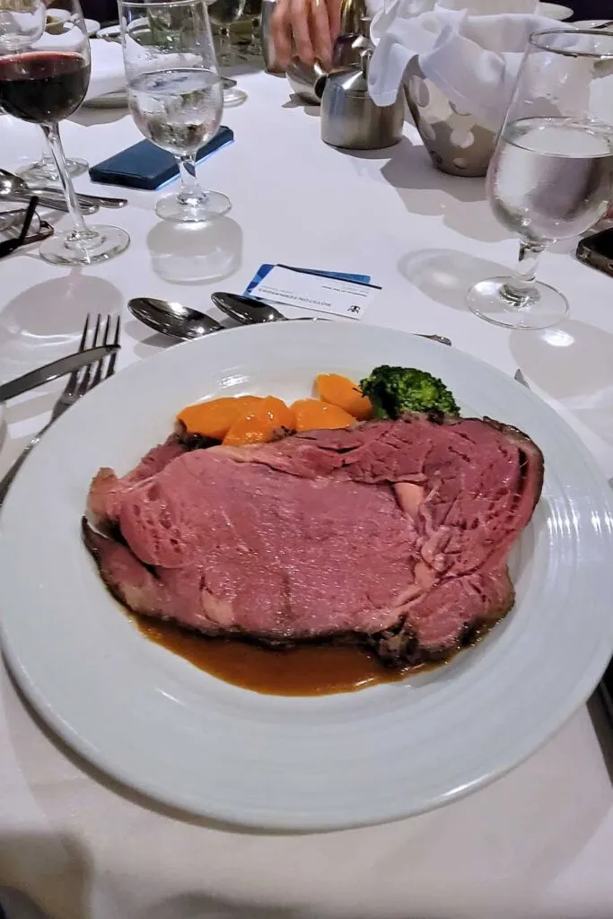 A generous portion of prime rib