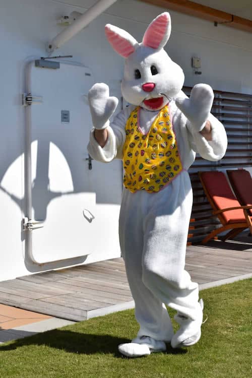 Easter bunny at the Lawn Club on the Celebrity Eclipse