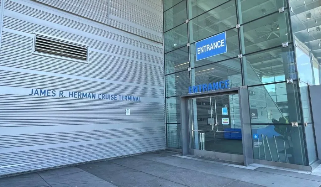 Entrance to James R. Herman cruise port in San Francisco