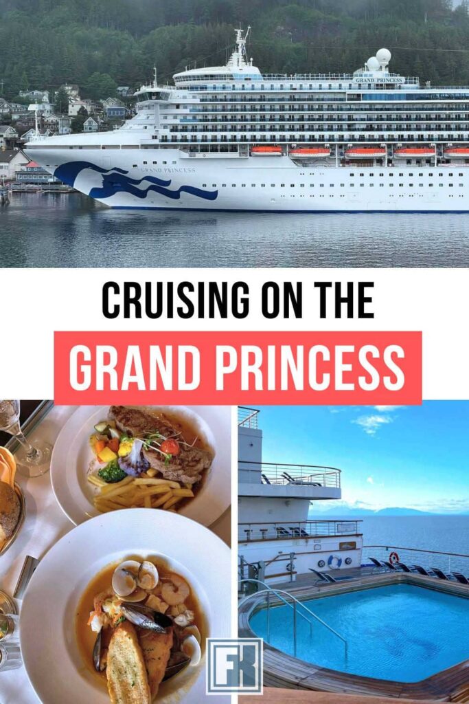 Grand Princess cruise ship, food from the dining room and the aft pool