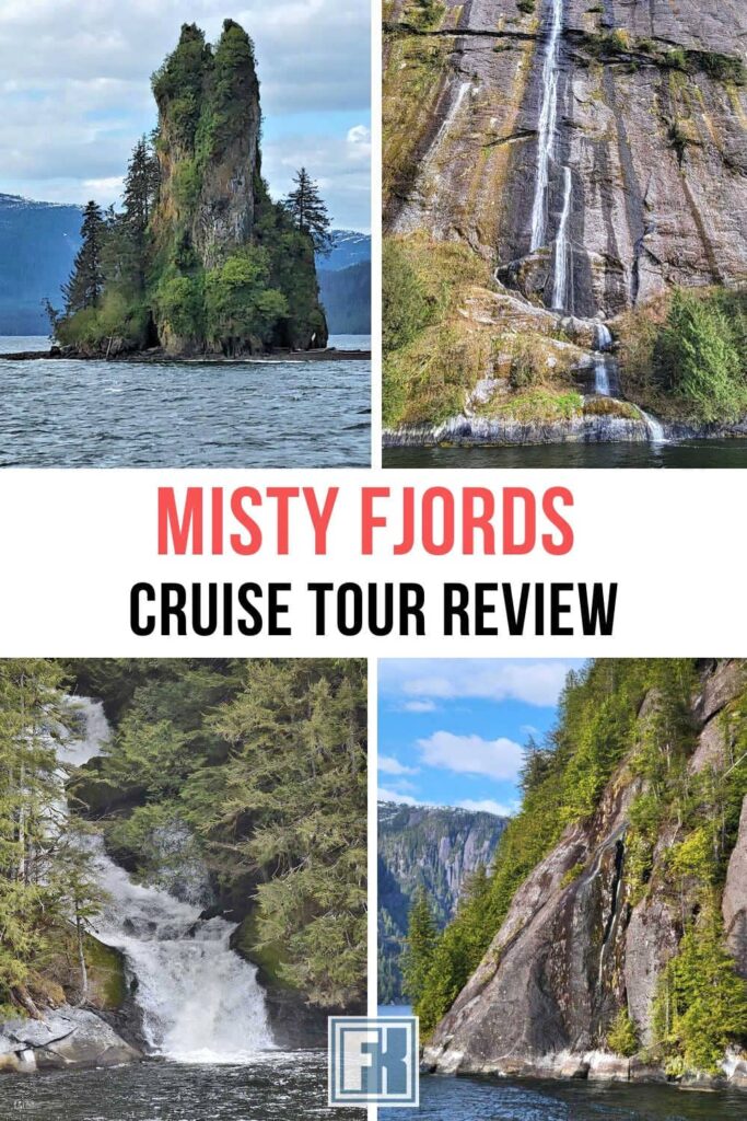 Rocks, cliffs and waterfalls, seen on a Misty Fjords boat tour in Ketchikan, Alaska