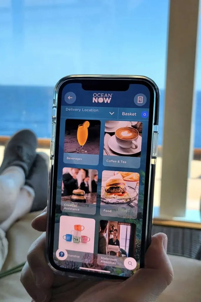 Ordering food on the Ocean medallion app