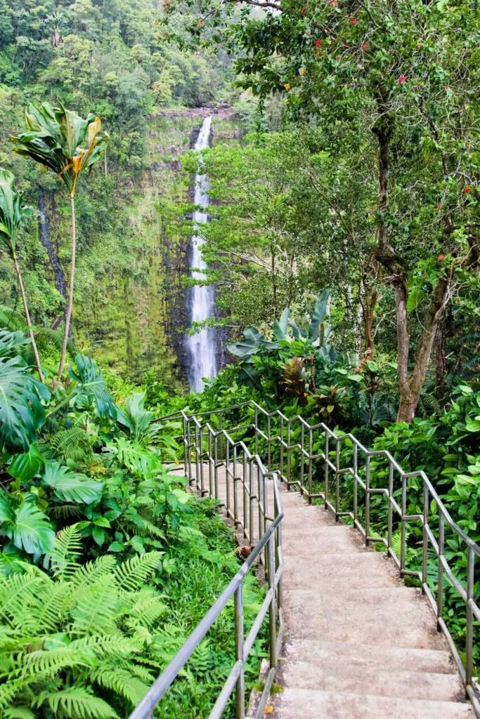 Stairs to the main waterfall