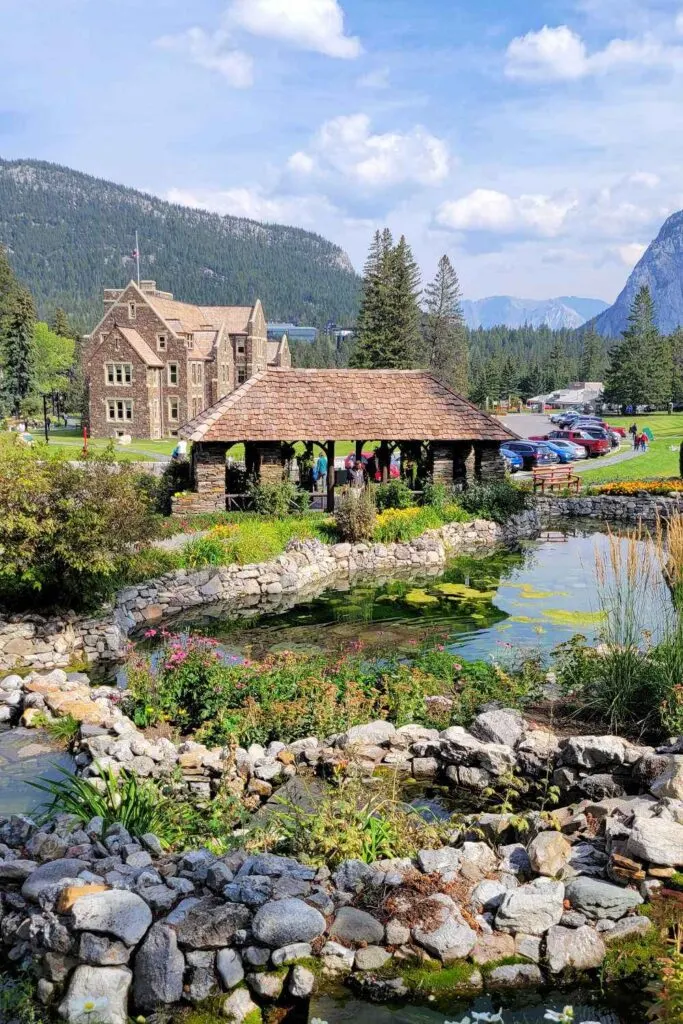 Banff Municipal Building from the Cascades of Time Garden