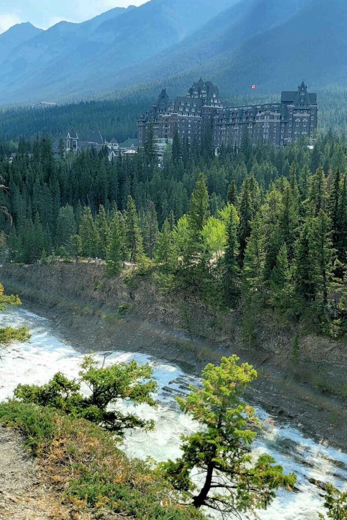 Bow Falls and Banff Springs Hotel from the Sunrise Corner Lookout