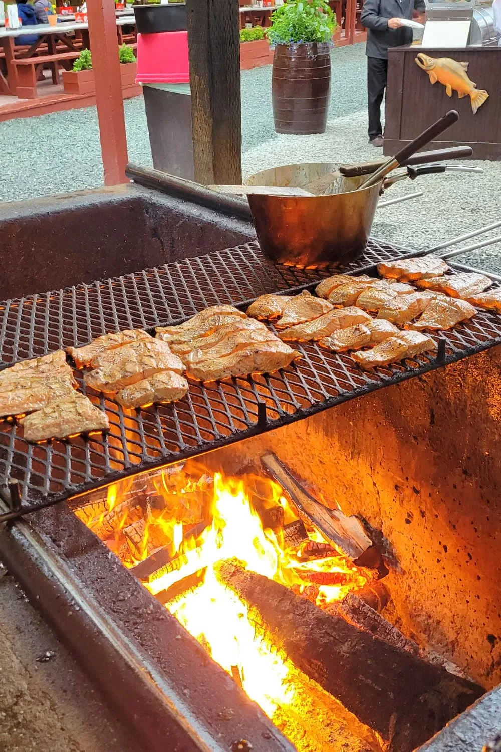 Coho salmon on the grill