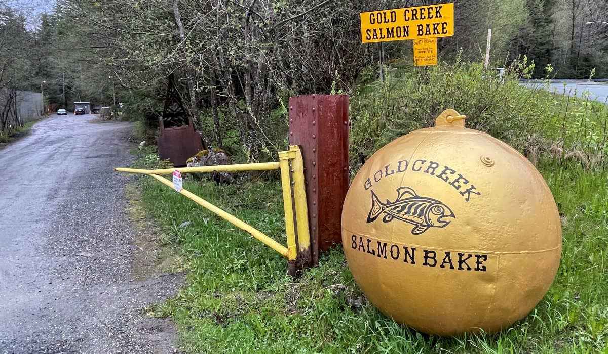 Gold Creek Salmon Bake sign