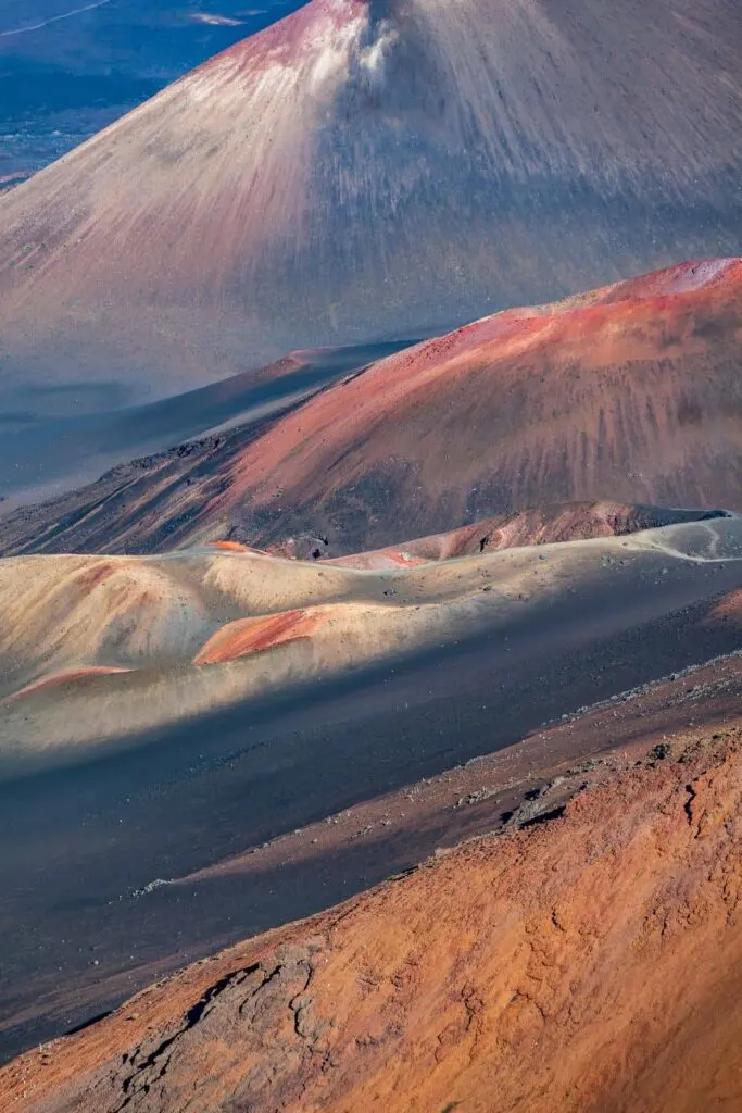 Colored volcanic landscape at Haleakala crater