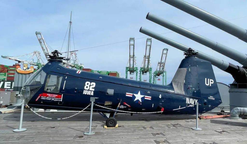 Helicopter on the USS Iowa