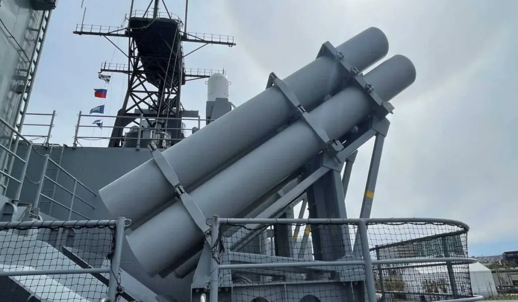 Cruise missiles on the deck of the USS Iowa