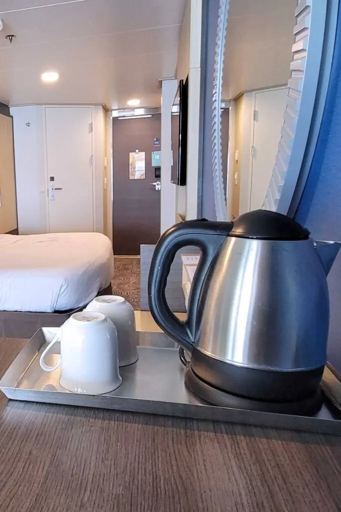 Quantum of the Seas stateroom tea station