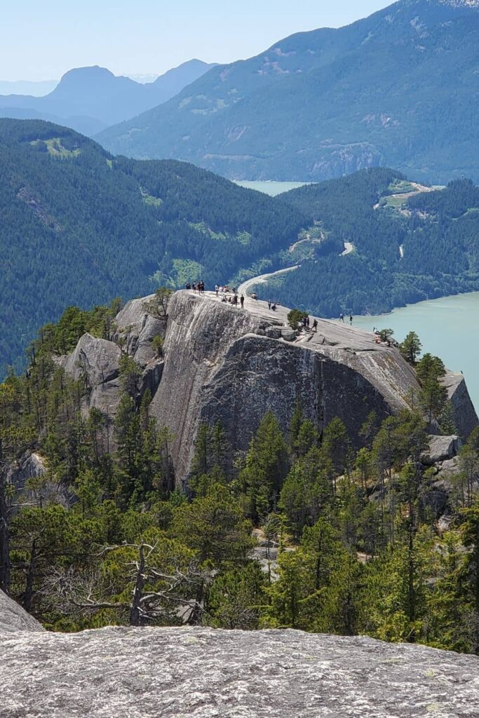 Hikers on the first peak of the Stawamus Chief