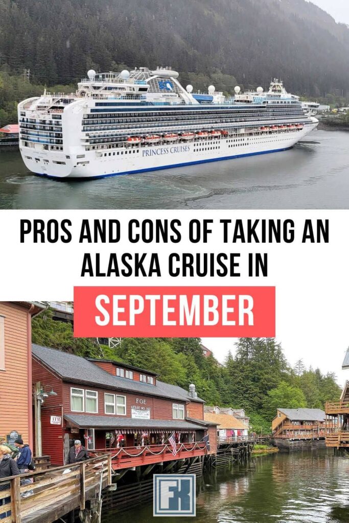 Sapphire Princess cruise ship in Alaska in September and Ketchikan on a wet day