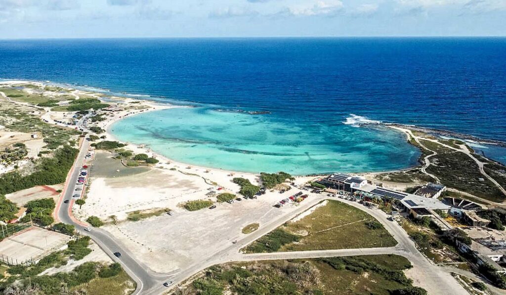 Aerial view of Baby Beach in Aruba