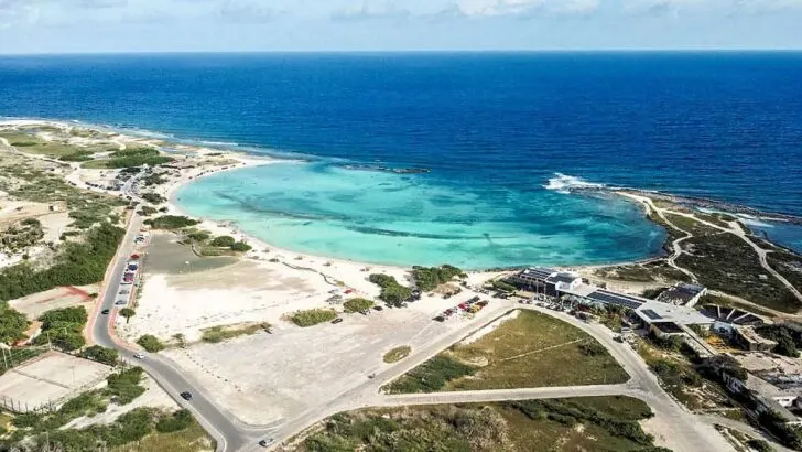 Aerial view of Baby Beach in Aruba