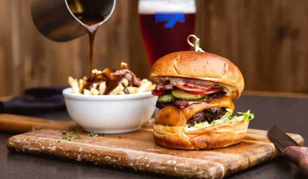 Farm Burger with Truffle Poutine