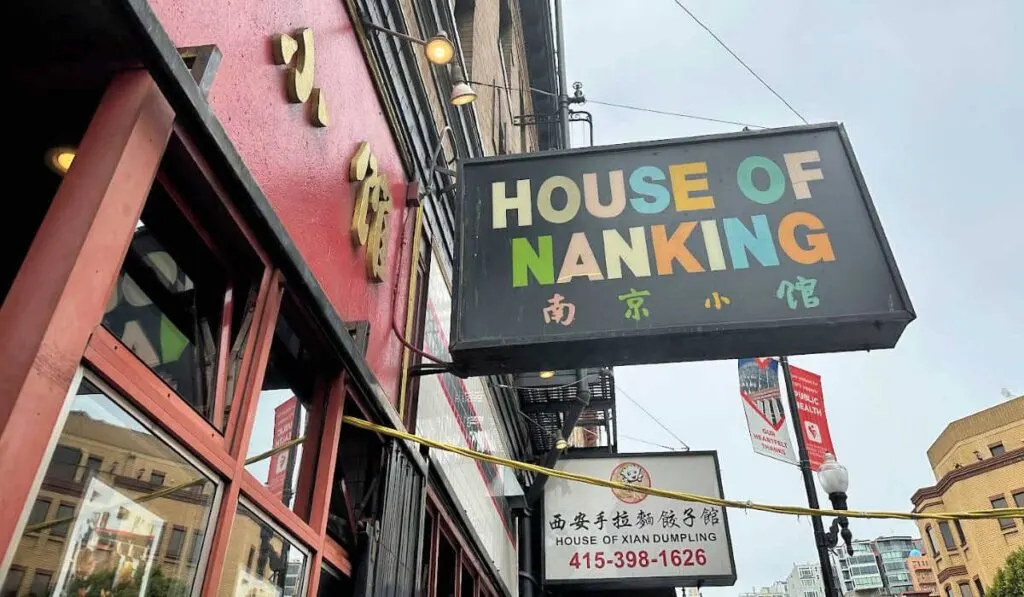 Exterior of the House of Nanking restaurant in San Francisco