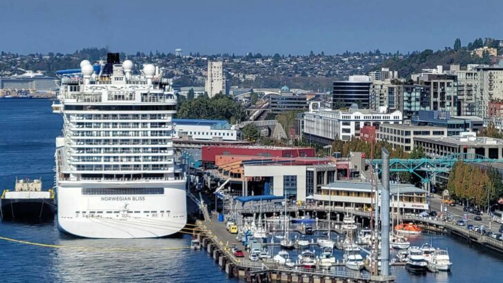 Norwegian Bliss docked in Seattle, Washington