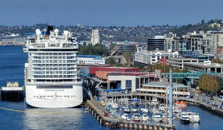 Norwegian Bliss docked in Seattle, Washington