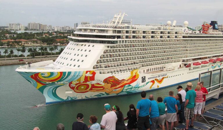 Norwegian Getaway cruising of of Miami to the Caribbean