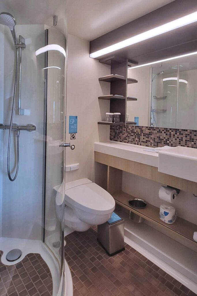 Royal Caribbean Quantum-class studio cabin bathroom