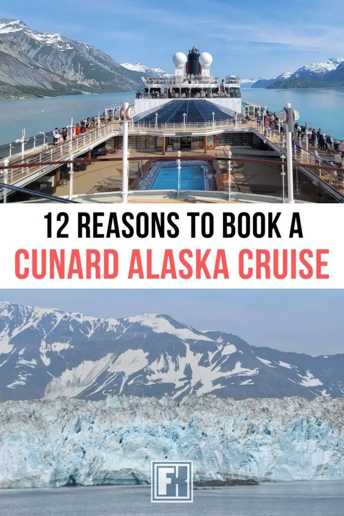 Cunard Queen Elizabeth at Margerie Glacier in Alaska