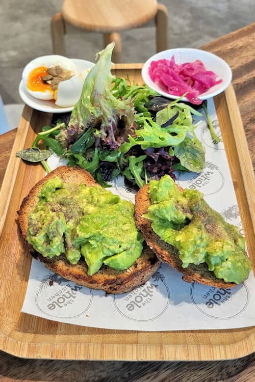 Avo egg sourdough from The Whole Kitchen