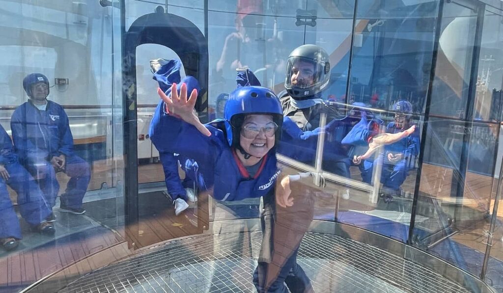 Karen doing RipCord by iFly