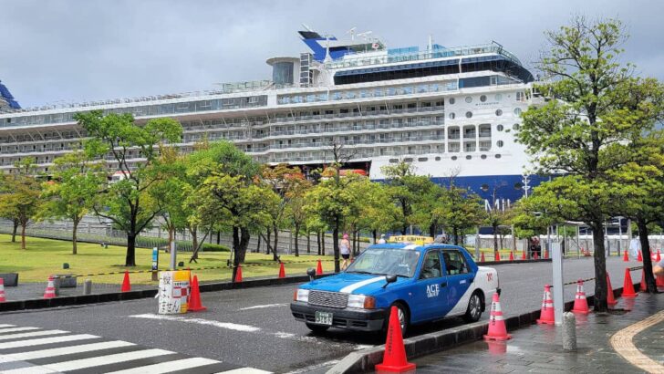 Celebrity Millennium docked at the Nagasaki cruise port