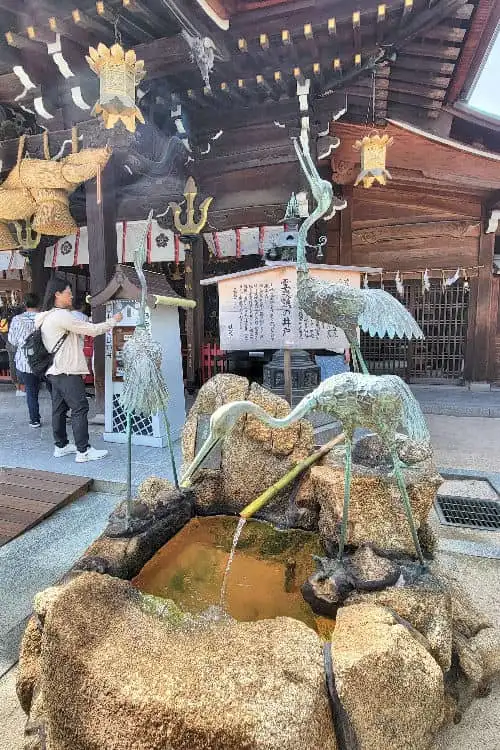 Cranes at the Kushida Shrine