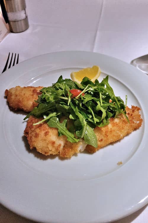 Breaded flounder fillet