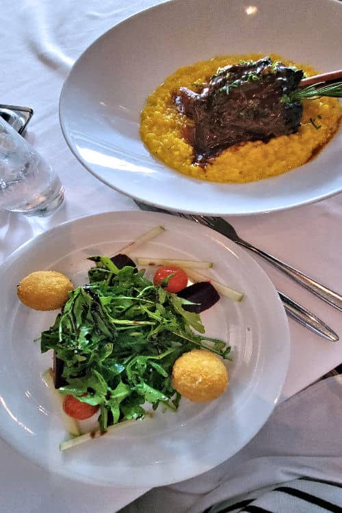 My "Taste of Specialty" goat cheese salad and Lamb entree