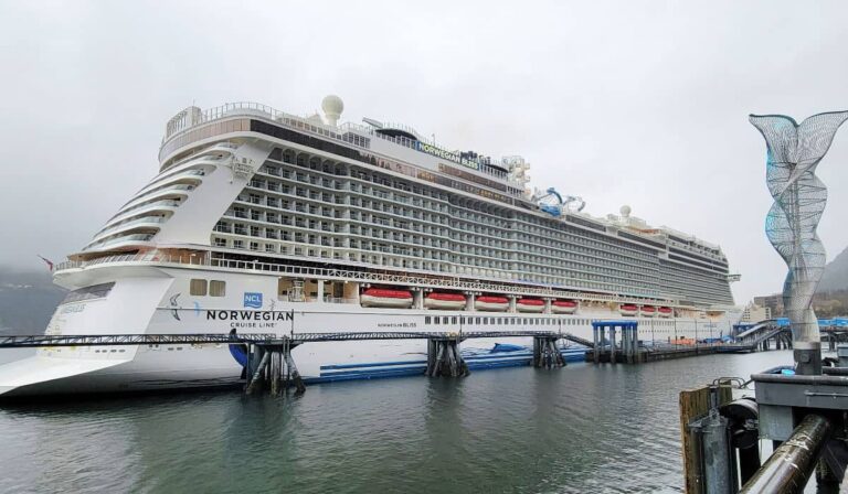 The Bliss docked in Juneau, Alaska
