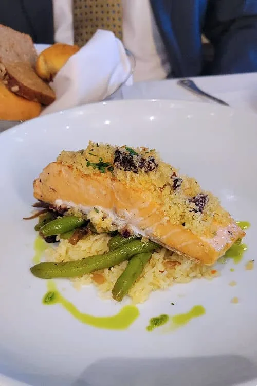 Dried-cherry and thyme coated salmon